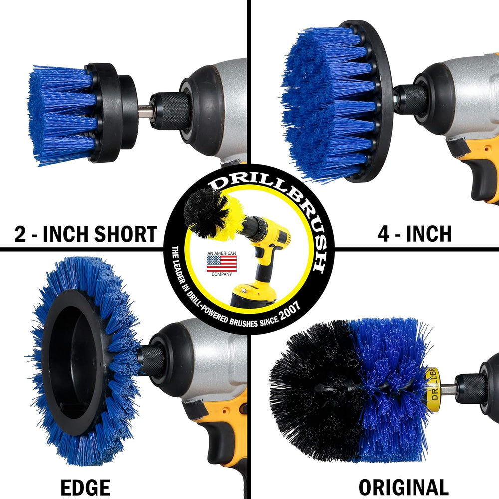 Drillbrush Blue - Boat Cleaning Drill Brush Attachment Set - Aluminum