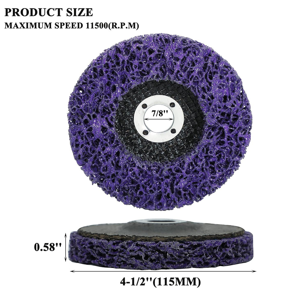 Lamsion 4-1/2" Rust Remover Wheel & Strip Disc for Angle Grinder, 5Pack