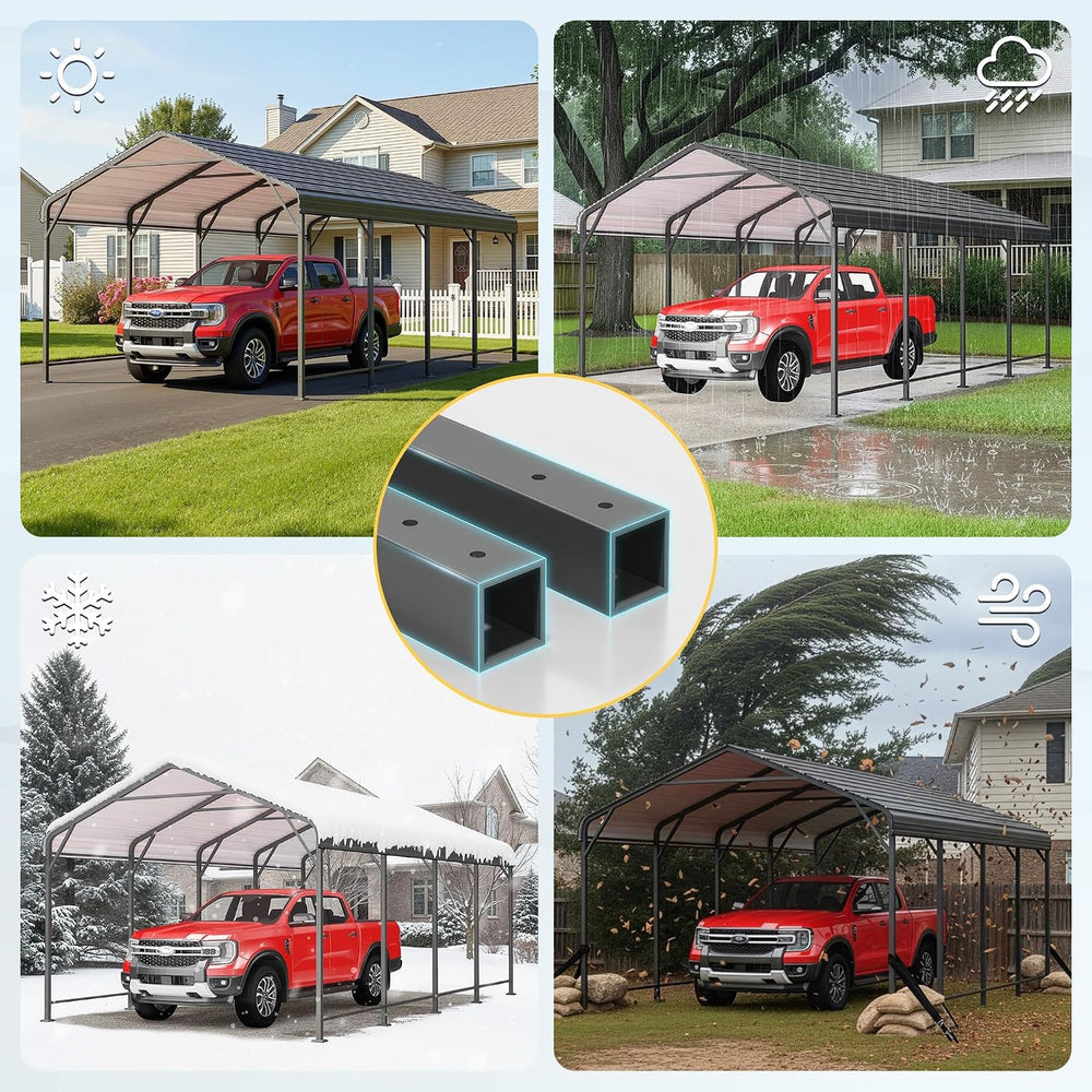 Wisteria Lane 12 x 20 FT Metal Carport, Heavy Duty Carport with Thicker Frame...