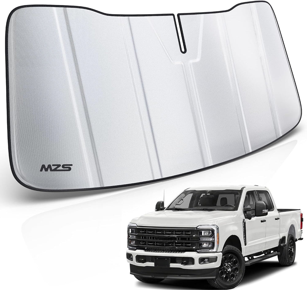 MZS Windshield Sun Shade Compatible with F250 F350 F450 F550 F600 2023-2026, ...