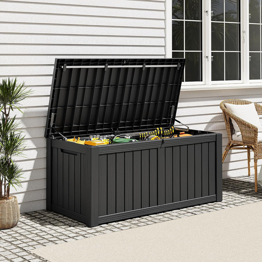 Outdoor Storage Box, Resin Deck Boxes Indoor and outdoor, Waterproof Storage ...