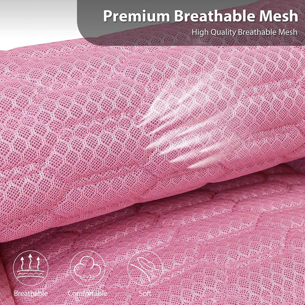 CAR PASS 3D Foam Mesh Leather Car Seat Covers Full Set, Pink Breathable Mesh ...