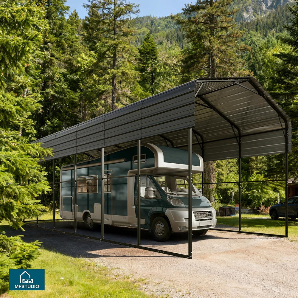 MFSTUDIO Metal RV Carport 14x35ft, Heavy Duty Carports Car Canopy Shelter